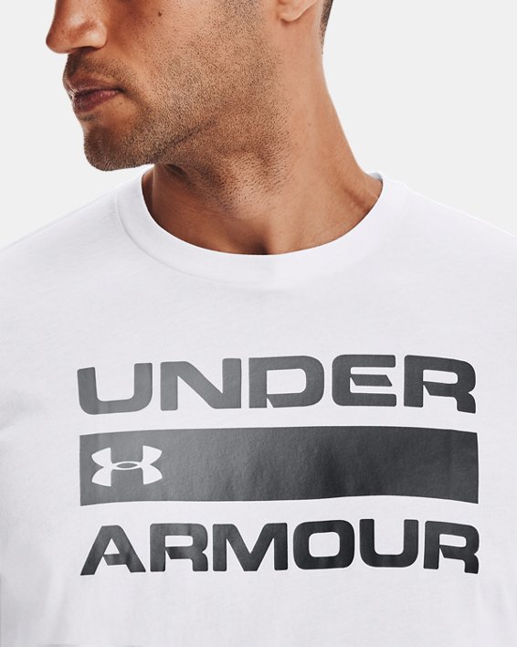 Men's UA Team Issue Wordmark Short Sleeve, White, pdpMainDesktop image number 3